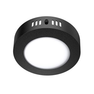 PANEL LED EXTERIOR NEGRO LUZ FRIA REDONDO 6W - 540LM - Ø116X32