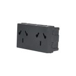 MODULO TOMACORRIENTE DOBLE BINORMA NEGRO PLATINUM 10A - 250V