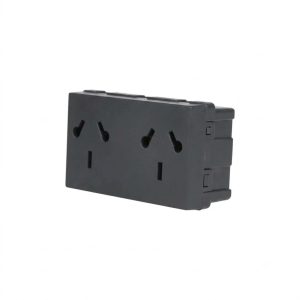 MODULO TOMACORRIENTE DOBLE BINORMA NEGRO PLATINUM 10A - 250V