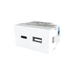 MODULO TOMACORRIENTE USB + USB-C BLANCO VERONA 3A