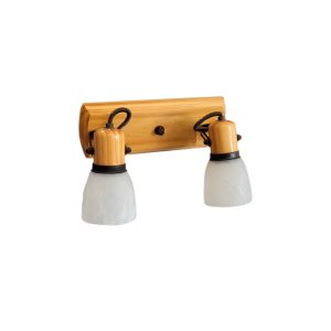 APLIQUE 2 LUCES PINO CON NEGRO TULIPA RUSTICA E27