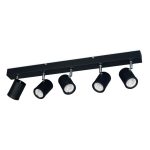 APLIQUE 5 LUCES NEGRO CON BASE RUMA GU10 - 70CM