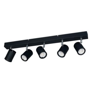 APLIQUE 5 LUCES NEGRO CON BASE RUMA GU10 - 70CM