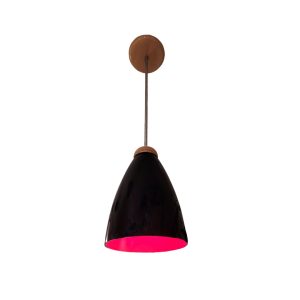 COLGANTE 1 LUZ CAMPANA VIDRIO NEGRO PARIS E27