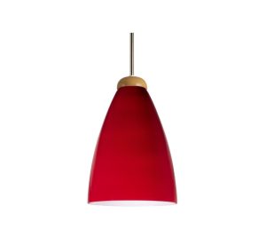 COLGANTE 1 LUZ CAMPANA VIDRIO ROJO PARIS E27