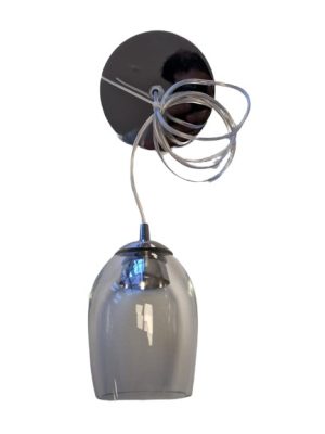 COLGANTE 1 LUZ CRISTAL CROMO CON BASE