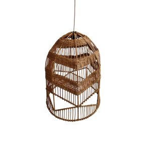COLGANTE 1 LUZ FIBRA RATAN CAMPANA NEO Ø60X80CM