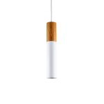 COLGANTE 1 LUZ TUBO MADERA/BLANCO GEO CANALS Ø50X220MM - GU10