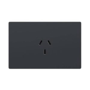 CONJUNTO ARMADO 1 TOMACORRIENTE HORIZONTAL NEGRO MILAN 20A - 220V