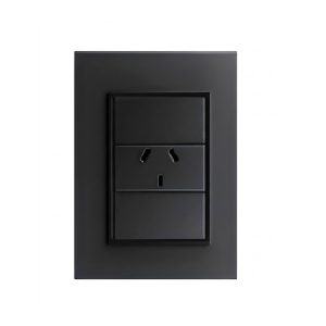 CONJUNTO ARMADO 1 TOMACORRIENTE NEGRO ARQ & DECO 10A - 220V