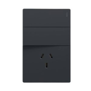 CONJUNTO ARMADO 2 PUNTOS + 1 TOMACORRIENTE NEGRO MILAN 10A - 220V