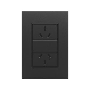 CONJUNTO ARMADO 2 TOMACORRIENTES NEGRO ARQ & DECO 10A - 220V