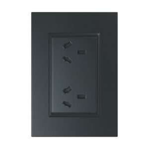 CONJUNTO ARMADO TOMACORRIENTE DOBLE NEGRO ARQ & DECO 10A - 220V