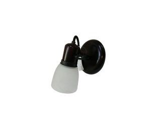 SPOT 1 LUZ RUSTICO CON NEGRO TULIPA DE VIDRIO RUSTICO Ø130MM - E27