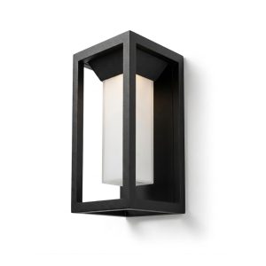 APLIQUE 1 LUZ LED DE PARED LUZ CALIDA NEGRO RULER - EXTERIOR 13W - 516LM - 281X163X150MM