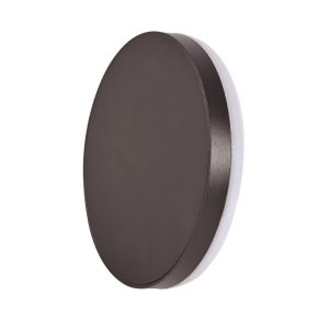 APLIQUE 1 LUZ LED DE PARED REDONDO LUZ CALIDA NEGRO FLAT R - EXTERIOR 15W - 150LM - Ø180MM