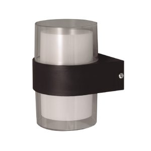 APLIQUE 1 LUZ LED UNIDIRECCIONAL LUZ CALIDA NEGRO ICE DOBLE - EXTERIOR 2X5W - 500LM - 105X100X135MM