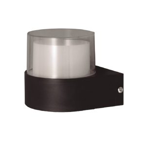 APLIQUE 1 LUZ LED UNIDIRECCIONAL LUZ CALIDA NEGRO ICE SIMPLE - EXTERIOR 5W - 250LM - 105X100X80MM