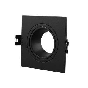 SPOT 1 LUZ EMBUTIR MOVIL CUADRADO NEGRO KRONO - INTERIOR 10W - 93X93X29MM