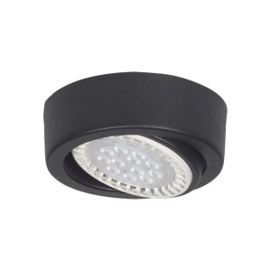 SPOT 1 LUZ SEMIEMBUTIDO MOVIL NEGRO REDONDO Ø14.5X5CM - GU10 DICROLED