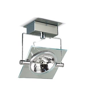 APLIQUE 1 LUZ VIDRIO PLANO SATINADO AR111 23X16.5CM