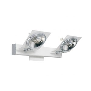 APLIQUE 2 LUCES CHAPA DE ACERO BLANCO 300 AR111