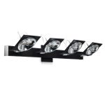 APLIQUE 4 LUCES CHAPA DE ACERO NEGRO 300 70X16,5CM - AR111