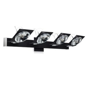 APLIQUE 4 LUCES CHAPA DE ACERO NEGRO 300 70X16,5CM - AR111