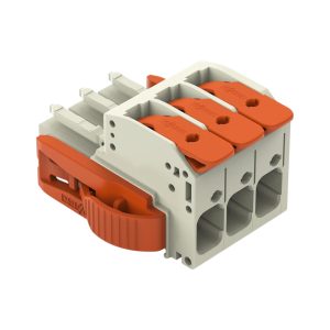 CONECTOR DE EMPALME ENCHUFABLE HEMBRA SERIE 831 - CAGE CLAMP 3 POLOS - 10MM²