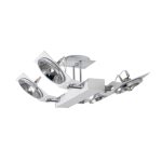 PLAFON 4 LUCES CHAPA DE ACERO BLANCO 300 AR111