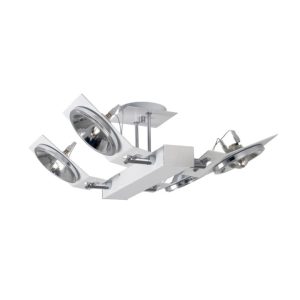 PLAFON 4 LUCES CHAPA DE ACERO BLANCO 300 AR111