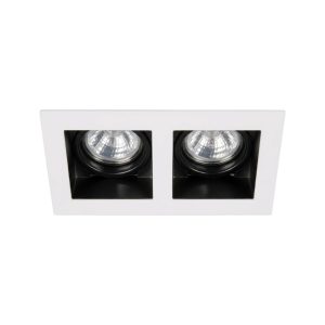 SPOT 2 LUCES EMBUTIR CUADRADO BLANCO ONIX II 2X5.5W - 206X103X63MM