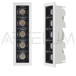 SPOT 5 LUCES EMBUTIR CUADRADO NEGRO EGRAND 75x45x39